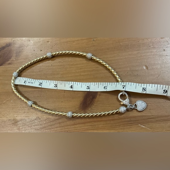 Judith RipkaBella Luca braided gold faux leather Rhodium over sterling necklace - Picture 7 of 7